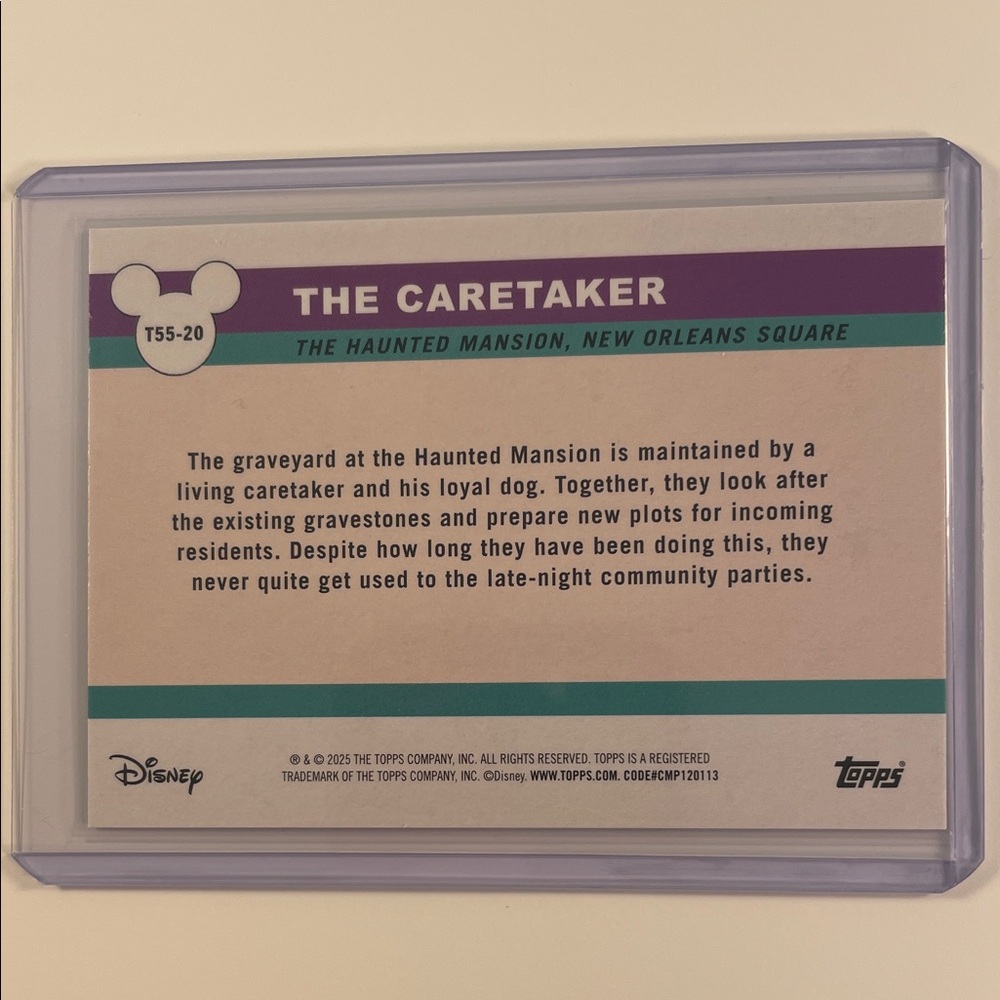 The Caretaker Haunted Mansion Trading Card - Blue Holographic - Picture 2 of 2